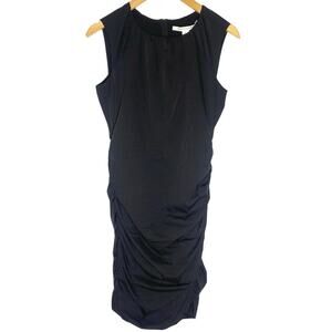 Diane Von Furstenburg Tulipan Black Ruched Knee Length Dress Size 6 Career